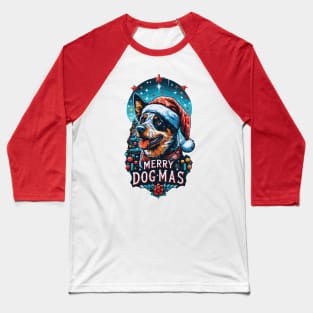 Blue Heeler Merry Dogmas Christmas Baseball T-Shirt